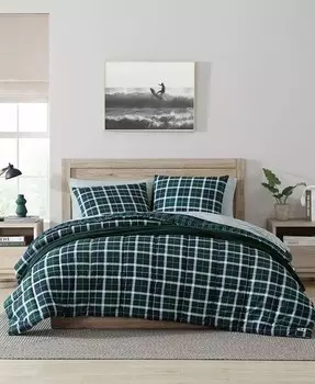 Комплект из 2 одеял из матовой микрофибры в клетку North Sail, Twin Nautica, синий