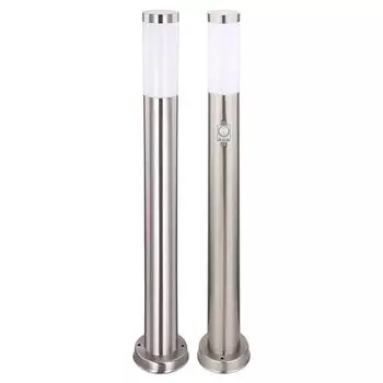 Комплект из 2 торшеров из нержавеющей стали для уличной площадки etc-shop, серебро