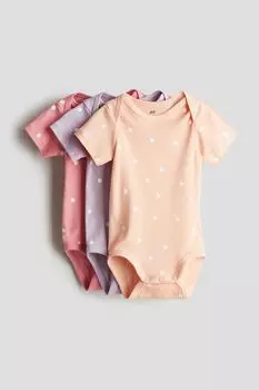 Комплект из 3 хлопковых боди H&M, оранжевый