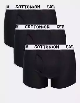 Комплект из 3 пар трусов-боксеров Cotton On черного цвета Cotton:On