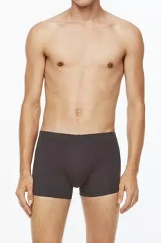 Комплект из 5 хлопковых трусов-боксеров H&M, серый/черный