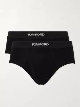 Комплект из двух трусов из эластичного хлопка TOM FORD, черный