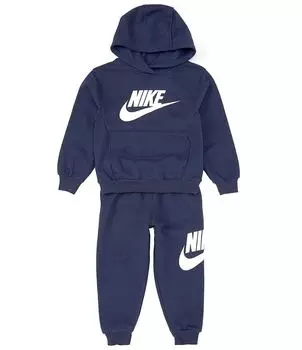 Комплект из флисовой худи с длинными рукавами и брюк для бега Nike Little Boys 2T-7 Club, синий