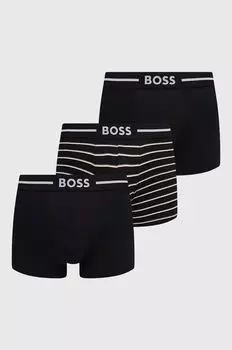 Комплект из трех боксеров BOSS Boss, черный