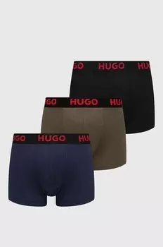 Комплект из трех боксеров Hugo, зеленый