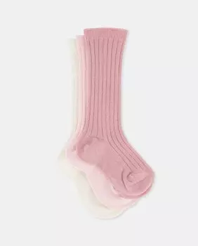 Комплект из трех детских носков с резинкой Cotton Juice, розовый