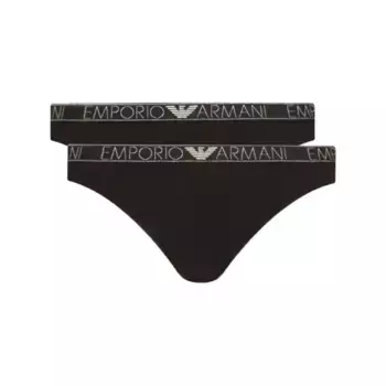 Комплект нижнего белья из 2 стрингов Emporio Armani, черный
