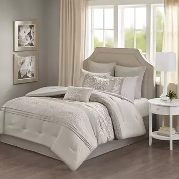 Комплект постельного белья с вышивкой 510 Design Queen Ramsey, белый