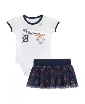 Комплект с юбкой и боди Detroit Tigers Sweet для маленьких мальчиков и девочек Outerstuff, белый