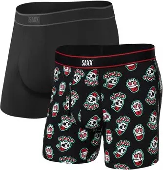 Комплект трусов-боксеров Daytripper, 2 шт. SAXX UNDERWEAR, цвет Jingle Bones/Black