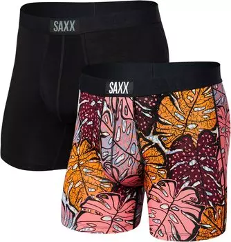 Комплект трусов-боксеров Vibe, 2 шт. SAXX UNDERWEAR, цвет Tropical Wax/Black