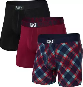 Комплект трусов-боксеров Vibe, 3 шт. SAXX UNDERWEAR, цвет Olympia/Holiday Wb/Black