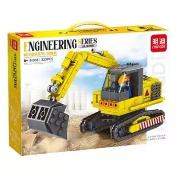 Конструктор пластиковый Cingo Экскаватор, 323 детали