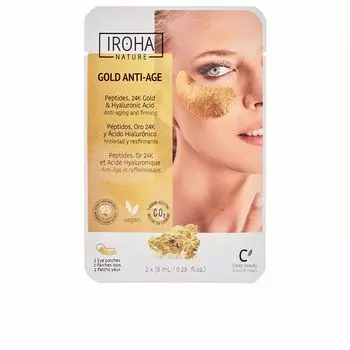 Контур вокруг глаз Oro 24k parches para ojos de foil reafirmantes Iroha nature, 2шт