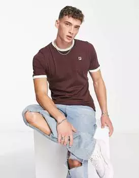 Коричневая футболка Fila с фирменным логотипом