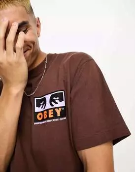 Коричневая футболка Obey Subvert