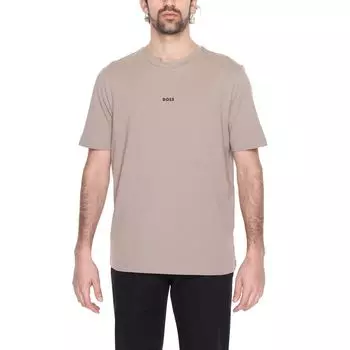 Коричневая хлопковая футболка Hugo Boss