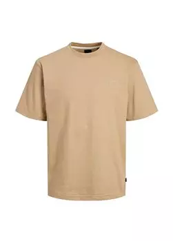 Коричневая мужская футболка с круглым вырезом JPRBLAFELIX SS TEE Jack & Jones, коричневый