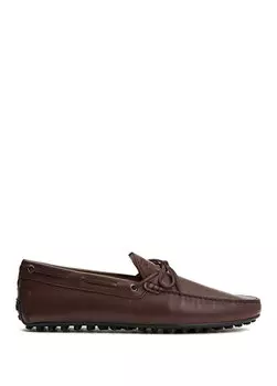 Коричневая мужская кожаная куртка-драйвер Tod's