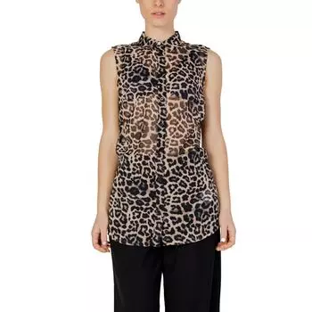 Коричневая рубашка из полиэстера GUESS