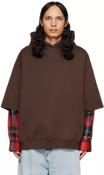Коричневое многослойное худи Marni