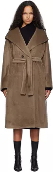 Коричневое пальто из искусственного меха Eliana Max Mara