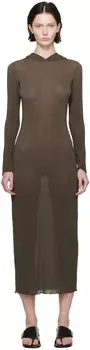 Коричневое шерстяное платье миди Paloma Mob Paloma Wool