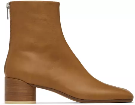 Коричневые кожаные ботинки MM6 Maison Margiela