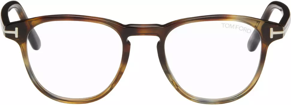 Коричневые круглые очки TOM FORD