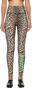 Коричневые леггинсы Active GANNI