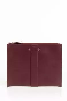 Коричневый кожаный мужской клатч Trussardi