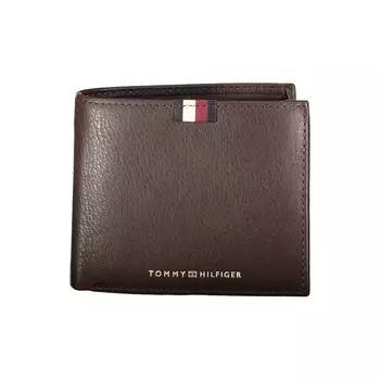 Коричневый кожаный мужской кошелек Tommy Hilfiger