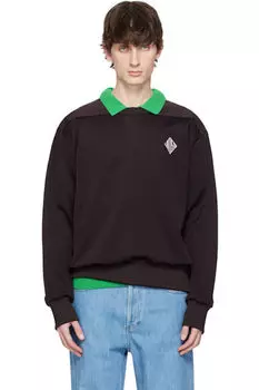 Коричневый свитшот с надписью «Runway» Lacoste