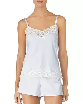 Короткая атласная пижама с кружевной отделкой Ralph Lauren, синий
