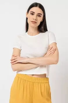 Короткая футболка с дырками Esprit, белый