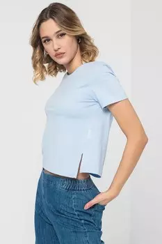 Короткая футболка с овальным вырезом United Colors Of Benetton, лавандовый