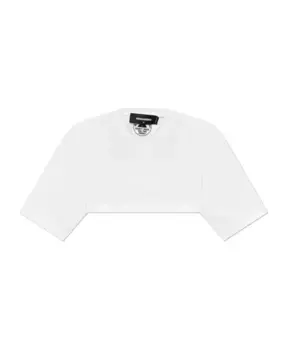 Короткая футболка свободного кроя Dsquared2, белый