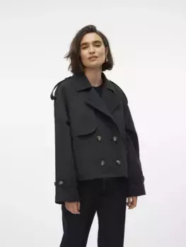 Короткая куртка Vero Moda "VMCHLOE SHORT TRENCHCOAT GA NOOS", в стиле тренча, черный