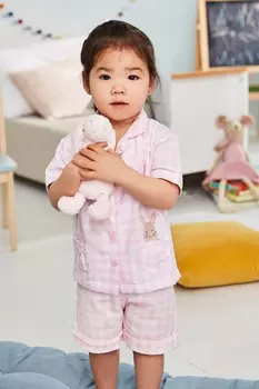 Короткая пижама для девочек JoJo Maman Bb в клетку виши Jojo Maman Bb, розовый