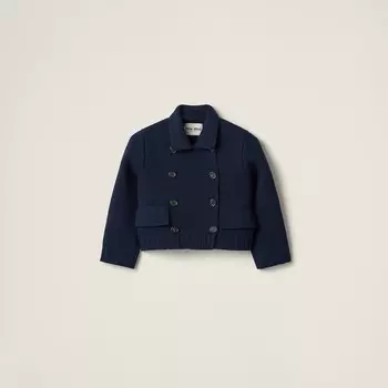 Короткая шерстяная куртка Miu Miu, синий