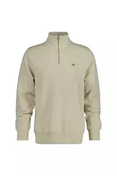 Короткая толстовка на молнии с щитком Gant, бежевый