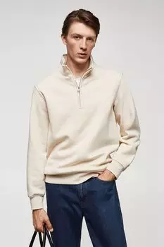 Короткая толстовка Winny на молнии Mango, бежевый