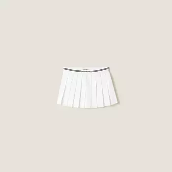 Короткая юбка из поплина Miu Miu, белый