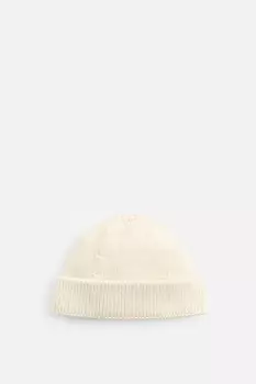 Короткая вязанная шапка ZARA, экрю