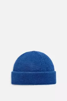 Короткая вязанная шапка ZARA, синий