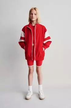 Короткие леггинсы с отделкой ZARA, красный