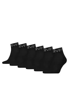 Короткие носки с логотипом - 6 пар Calvin Klein, черный