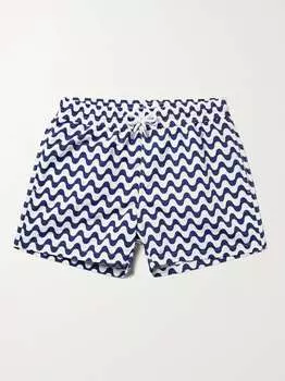 Короткие плавки Copacabana Slim-Fit с принтом Frescobol Carioca, нави