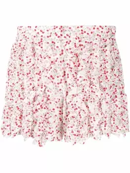 Короткие шорты с оборками и принтом MSGM, белый