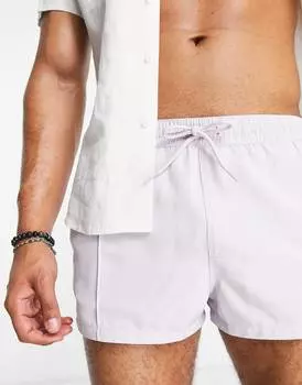 Короткие сиреневые плавки с защипами ASOS DESIGN